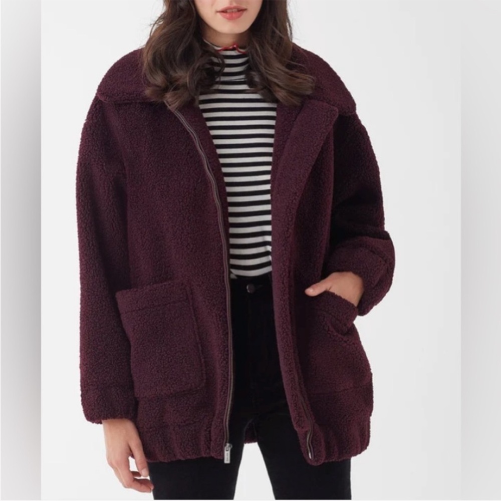 Splendid Zip Up Teddy Oversized Jacket